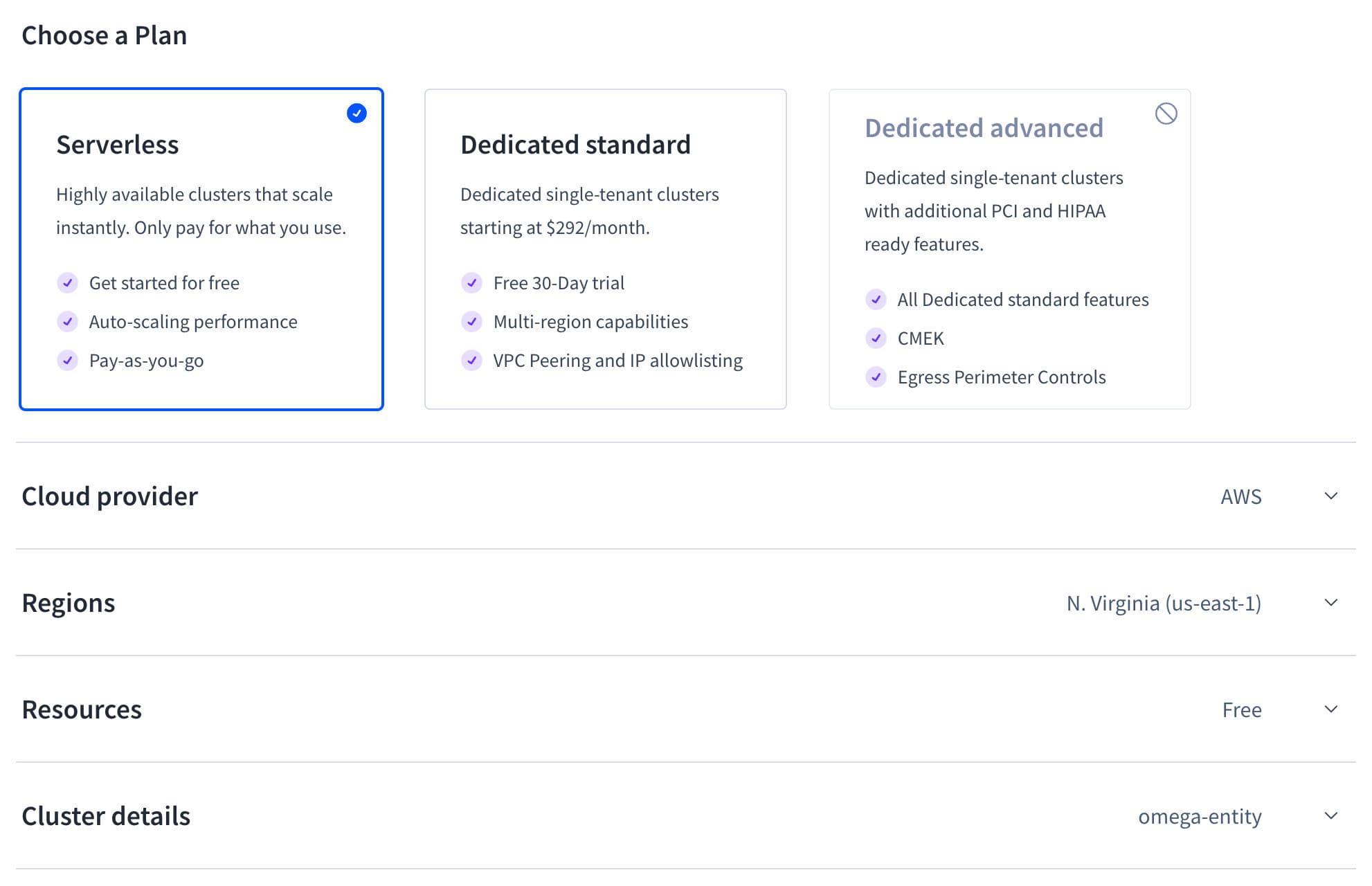 CockroachDB Cloud Settings